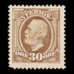 9482: Sweden SG51 30ore Brown 1891 Sc#62 Mi47 Mint MH C£85, view 2