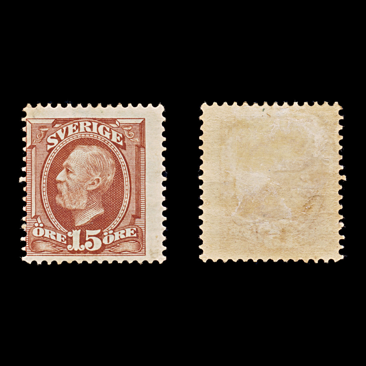 9483: Sweden SG48 2x 15ore Bright claret 1896 Sc#59 Mi44 Mint MH C£23