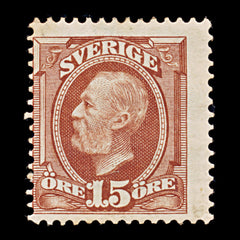 9483: Sweden SG48 2x 15ore Bright claret 1896 Sc#59 Mi44 Mint MH C£23, view 2