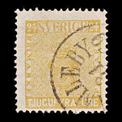 9486: Sweden SG9a 24ore Yellow orange 1858 Sc#10a Mi10b Used C£29, view 2