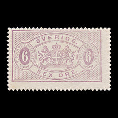 9495: Sweden SGO31a 6ore Claret 1883 Sc#O16a MiD4Ba Mint MH C£29, view 2
