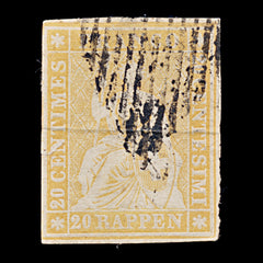 9499: Switzerland SG32 20Ra Orange 1854 Sc#23 Mi16IIAym Used C£170, view 2