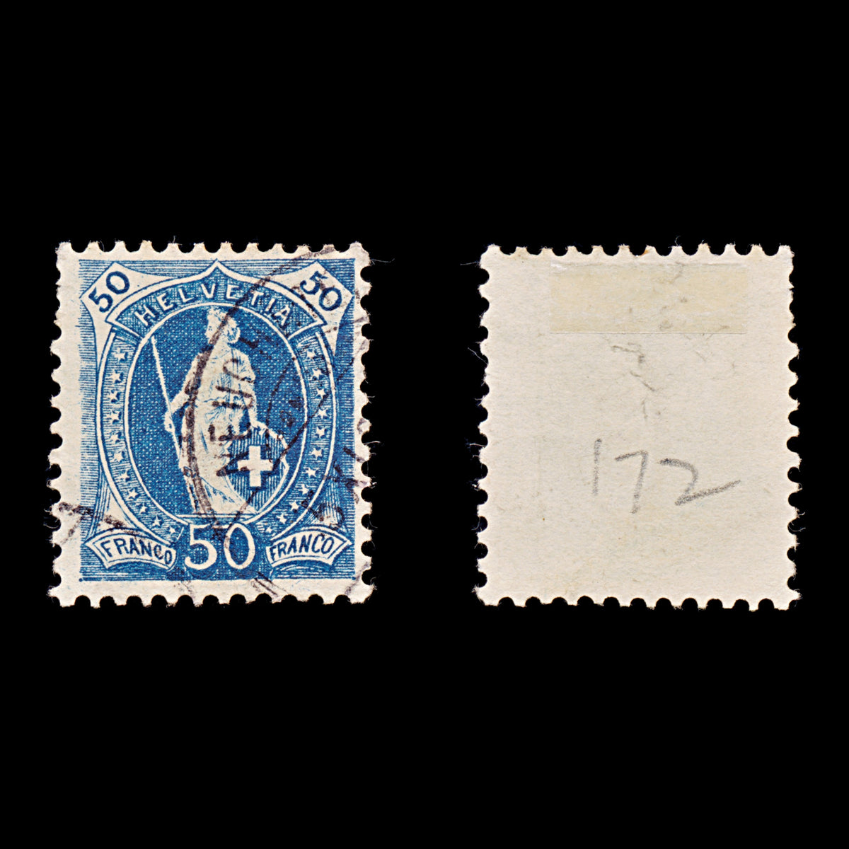 9506: Switzerland SG149A 40c Blackish turquoise grey &  Dark turquoise grey 1891 Sc#84c Mi61XC Used C£36
