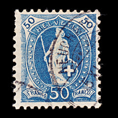 9506: Switzerland SG149A 40c Blackish turquoise grey &  Dark turquoise grey 1891 Sc#84c Mi61XC Used C£36, view 2