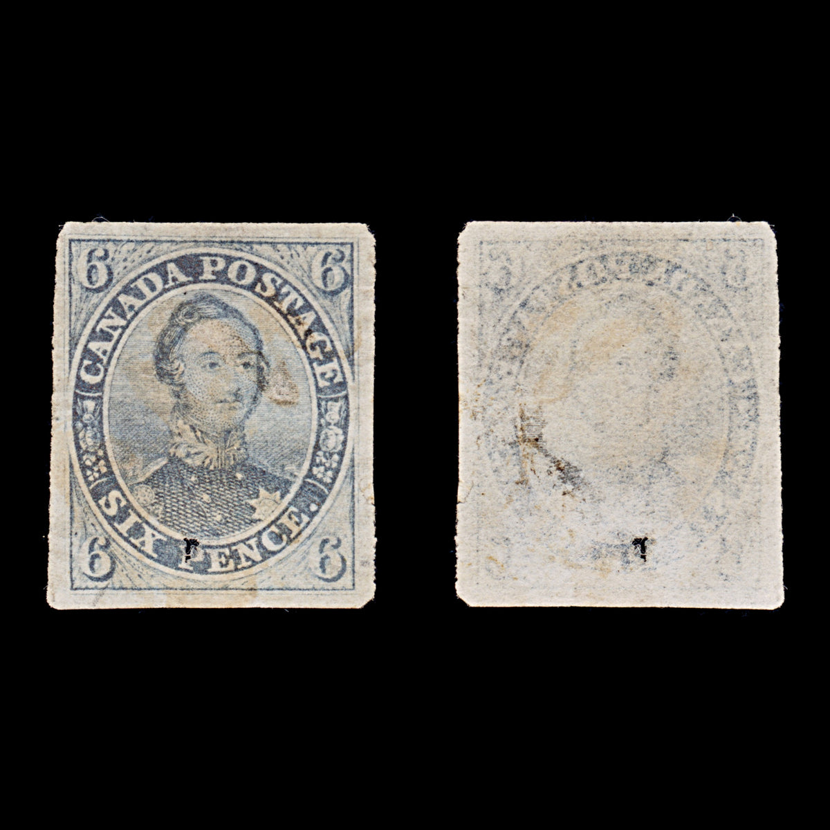 9508: Canada SG2 Proof on India Paper 1851 Sc#2 Mi3aw Mint MNG C£1600