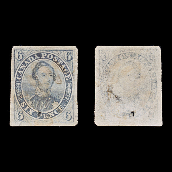 9508: Canada SG2 Proof on India Paper 1851 Sc#2 Mi3aw Mint MNG C£1600
