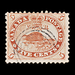 9516: Canada SG31 5c Red 1859 Sc#15 Mi12 Used C£25, view 2