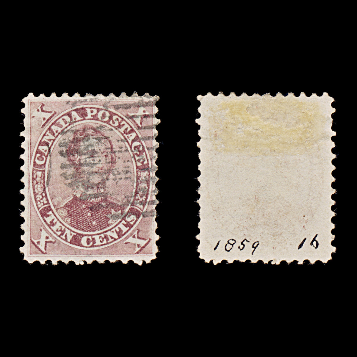 9518: Canada SG38 2x 10c Brown 1859 Sc#17 Mi13a Used C£100