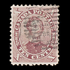 9518: Canada SG38 2x 10c Brown 1859 Sc#17 Mi13a Used C£100, view 2
