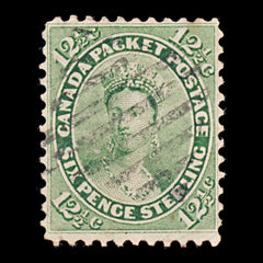 9519: Canada SG39 12½c Yellow green 1859 Sc#18 Used C£80, view 2