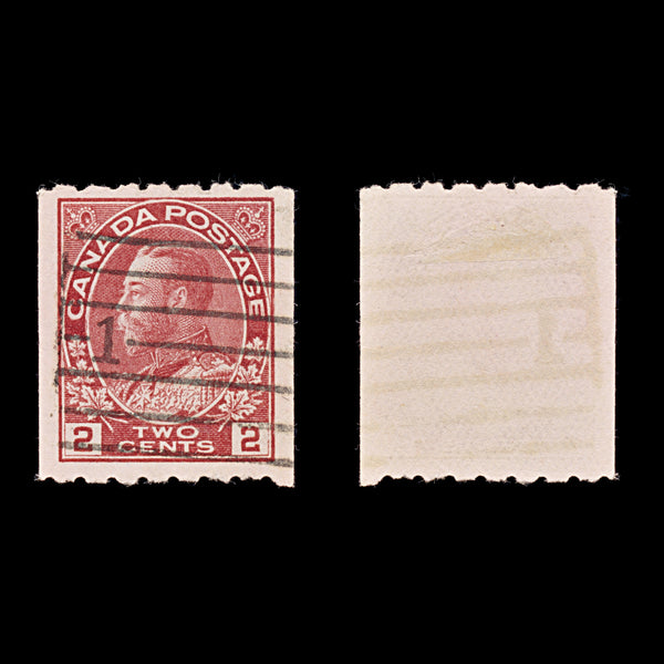 9525: Canada SG224b 2c Carmine 1913 Sc#124 Mi93bC Used C£50