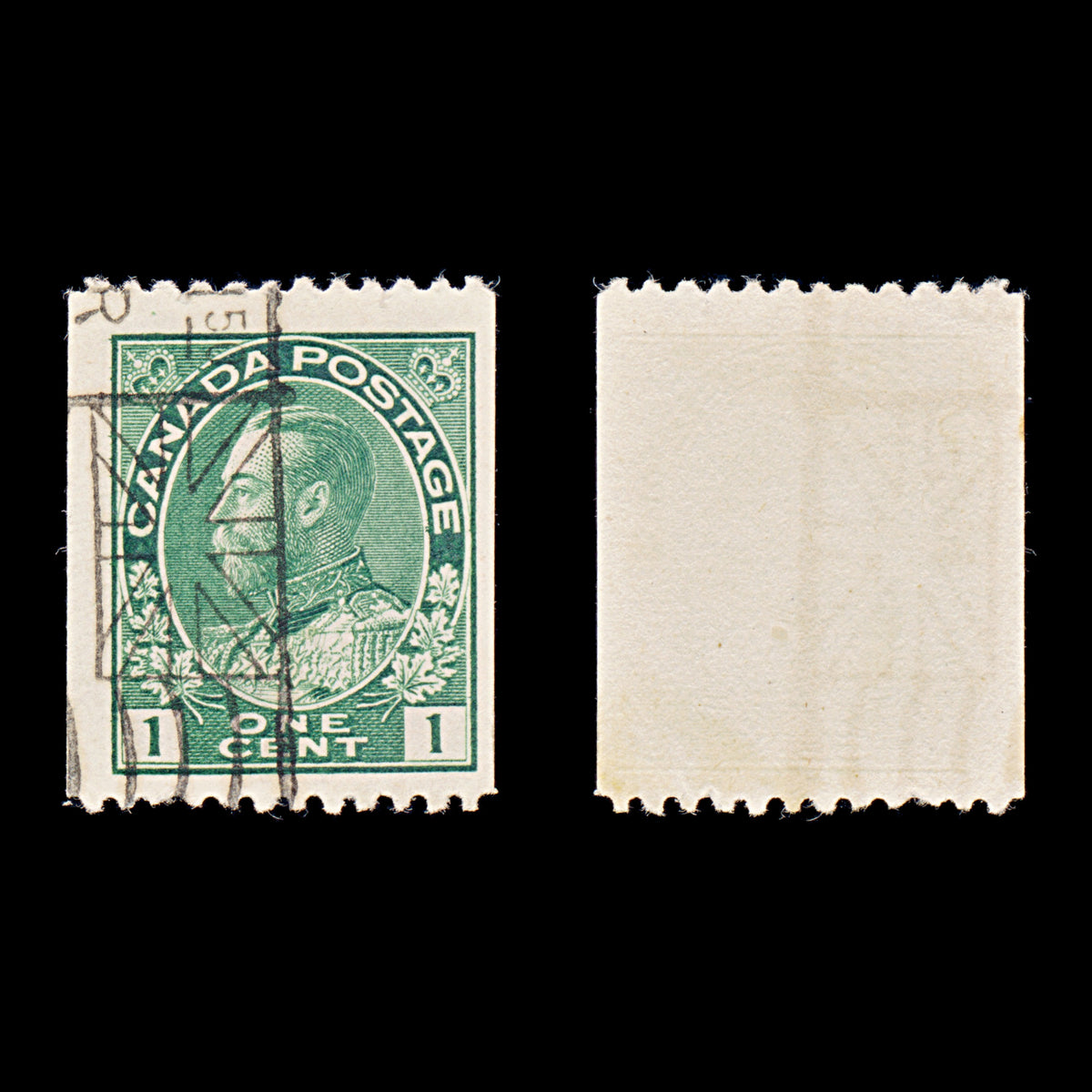 9527: Canada SG217 1c Blue green 1915 Sc#131ii Used C£18