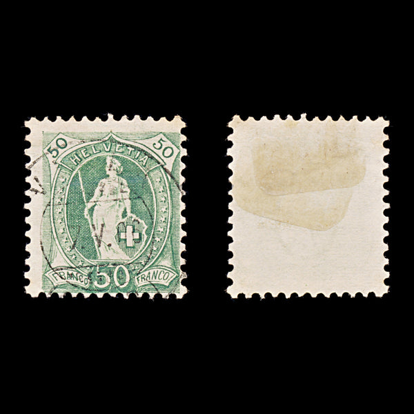 9547: Switzerland SG151B 50c Black green &  Dark green 1899 Mi69Ca Used C£47
