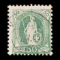 9547: Switzerland SG151B 50c Black green &  Dark green 1899 Mi69Ca Used C£47, view 2
