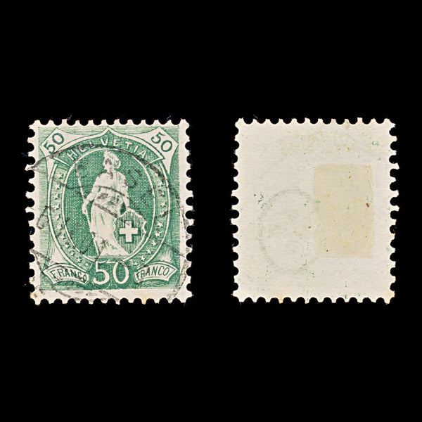 9548: Switzerland SG151B 50c Black green &  Dark green 1899 Mi69Ca Used C£47
