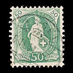 9548: Switzerland SG151B 50c Black green &  Dark green 1899 Mi69Ca Used C£47, view 2
