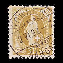 9552: Switzerland SG139a 3F Blackish yellow orange 1891 Sc#88 Mi64XAb Used C£29, view 2