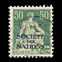 9554: Switzerland SGLN20 50c Dark green 1922 Sc#2O22 Mi9x Used C£14, view 2