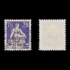 9555: Switzerland SGLN22 70c Buff &  Violet 1925 Sc#2O24 Mi21x Used C£48, view 1