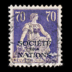 9555: Switzerland SGLN22 70c Buff &  Violet 1925 Sc#2O24 Mi21x Used C£48, view 2
