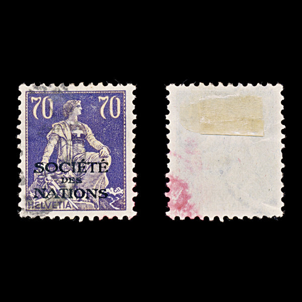 9556: Switzerland SGLN22 70c Buff &  Violet 1925 Sc#2O24 Mi21x Used C£48