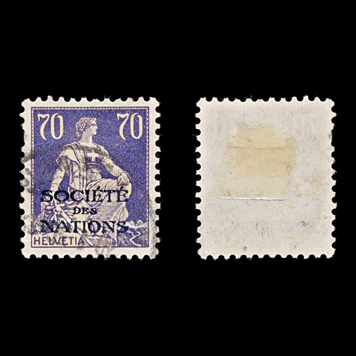 9557: Switzerland SGLN22 70c Buff &  Violet 1925 Sc#2O24 Mi21x Used C£48