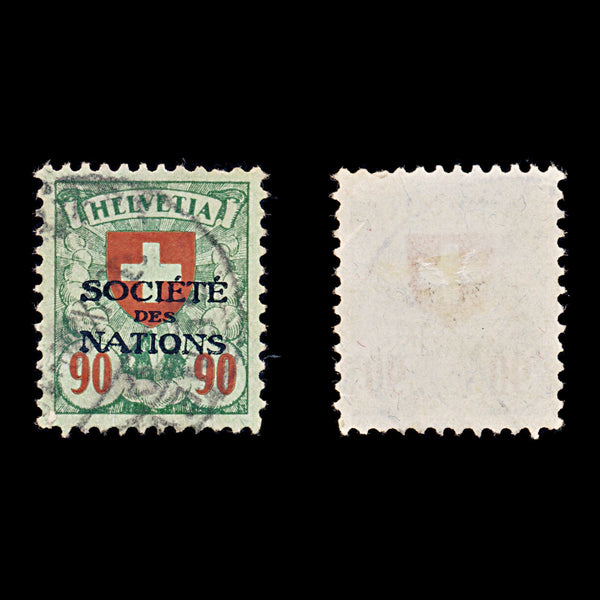 9558: Switzerland SGLN24 90c Green &  Vermilion 1924 Sc#2O31a Mi22x Used C£21