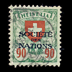 9558: Switzerland SGLN24 90c Green &  Vermilion 1924 Sc#2O31a Mi22x Used C£21, view 2