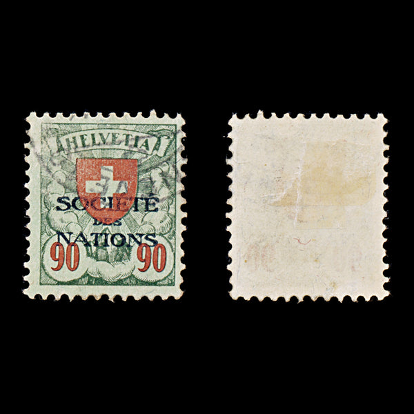 9559: Switzerland SGLN24 90c Green &  Vermilion 1924 Sc#2O31a Mi22x Used C£21
