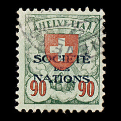 9559: Switzerland SGLN24 90c Green &  Vermilion 1924 Sc#2O31a Mi22x Used C£21, view 2