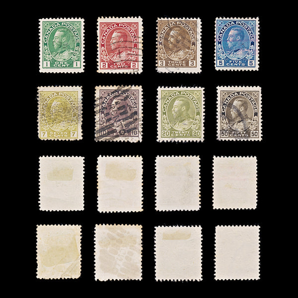 9573: Canada SG215-196 Set of 8 1923 Sc#120-104e Mi99-92aA Used C£12