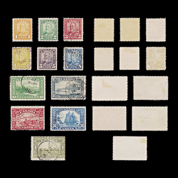 9577: Canada SG275-285 Set of 11 1928 Sc#149-159 Mi128A-138 Used C£230
