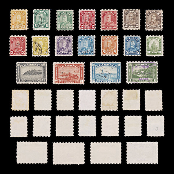 9579: Canada SG288-303 Set of 18 + Shades 1930 Sc#162-177 Mi139A-155 Used C£100