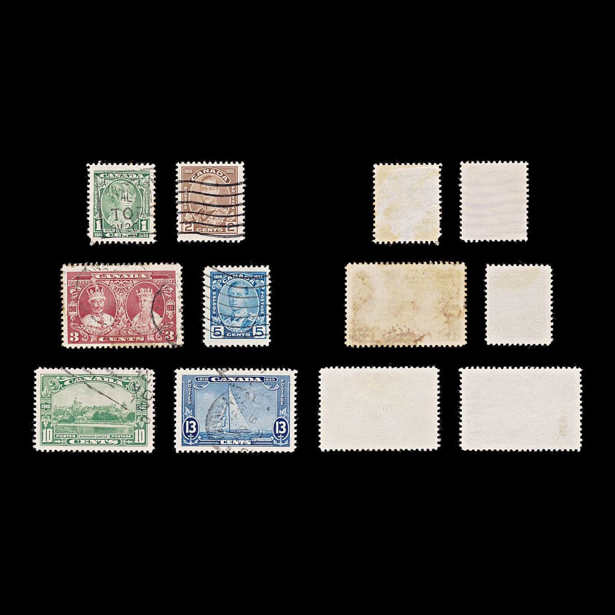 9582: Canada SG335-340 Set of 6 1935 Sc#211-216 Mi178-183 Used C£33