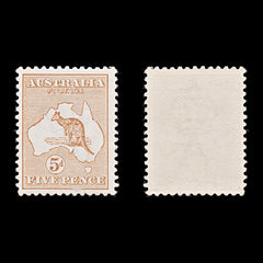 9585: Australia SG8 5d Chestnut 1913 Sc#7 Mi10IIX Mint MNH C£90, view 1