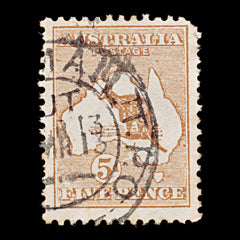 9587: Australia SG8 5d Chestnut 1913 Sc#7 Mi10IIX Used C£48, view 2