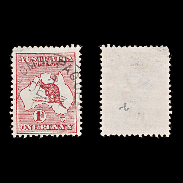 9589: Australia SG2 1d Carmine Paqbot Colombo 1913 Sc#2 Mi5IX Used C£50
