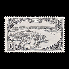 9590: Brunei SG69 6c - Brunei cent Black 1924 Sc#59 Mi55a Mint MH C£16, view 2