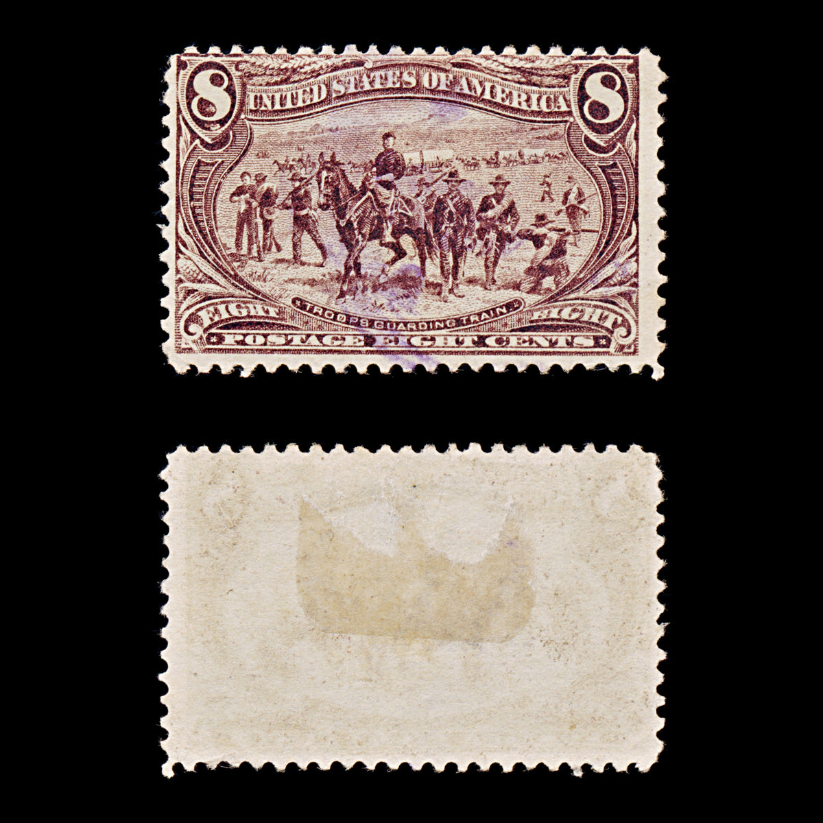 9591: USA SG295 2x 8c Dark violet brown 1898 Sc#289 Mi121 Used C£45