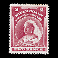 9592: Niger Coast Protectorate SG53b 2d Vermilion 1894 Mint MH C£45, view 2