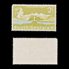 9595: South Georgia SG11 2s Light blue &  Yellow olive 1963 Sc#11 Mi19A Mint MLH C£27, view 1