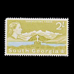 9595: South Georgia SG11 2s Light blue &  Yellow olive 1963 Sc#11 Mi19A Mint MLH C£27, view 2