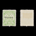 9601: Swaziland SG3 1s Green 1889 Sc#5 Mi5A Mint MH C£22