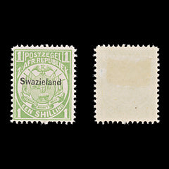 9601: Swaziland SG3 1s Green 1889 Sc#5 Mi5A Mint MH C£22, view 1