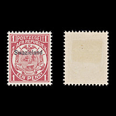 9602: Eswatini (Swaziland) SG1 1d Carmine 1889 Sc#2 Mi2A Mint MH C£25, view 1