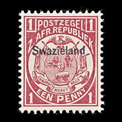 9602: Eswatini (Swaziland) SG1 1d Carmine 1889 Sc#2 Mi2A Mint MH C£25, view 2