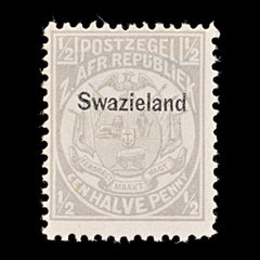 9603: Eswatini (Swaziland) SG4 ½d Grey 1889 Sc#1 Mi1C Mint MH C£10, view 2