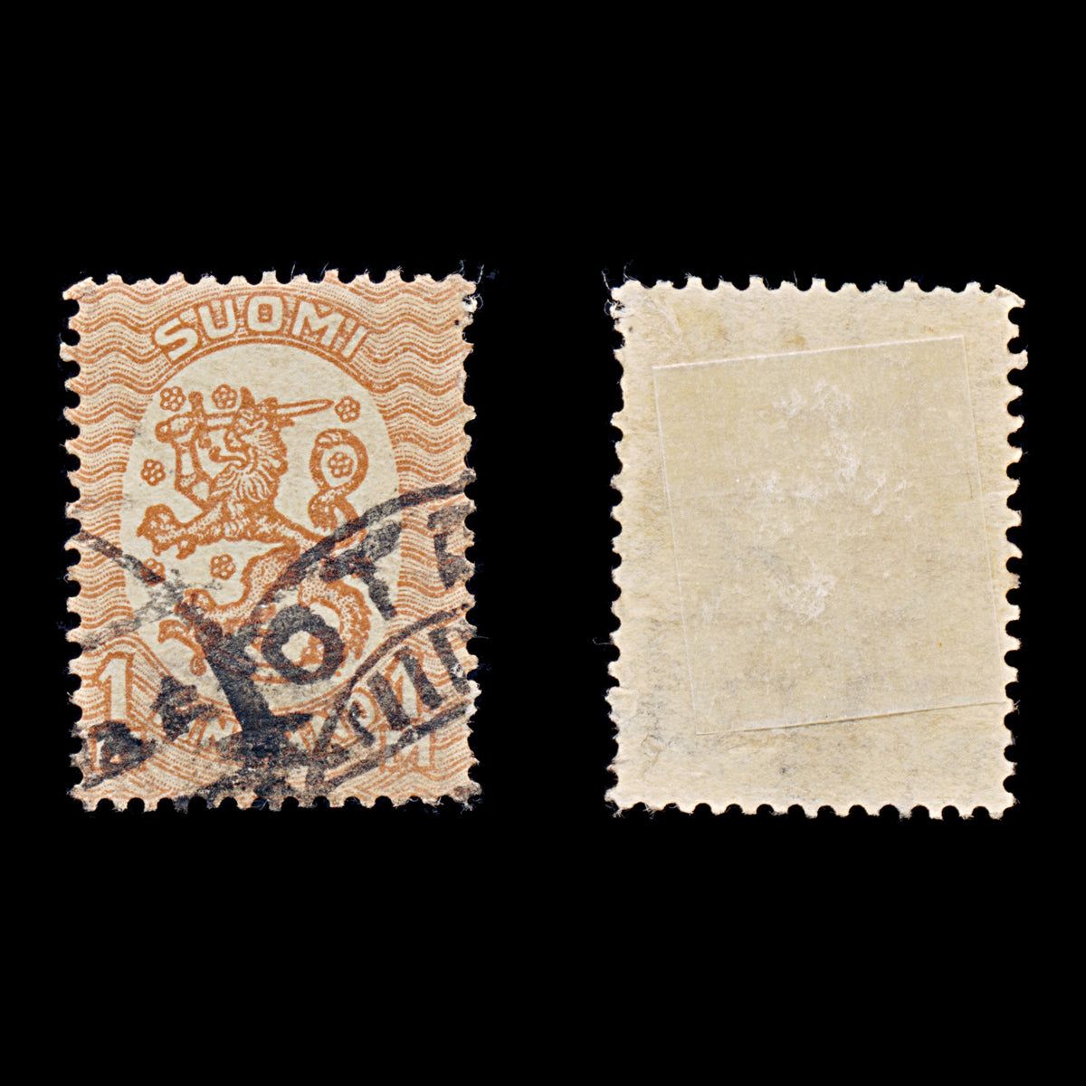 9608: Finland SG206 1mk Red orange 1925 Sc#102 Mi87Aa Used C£18