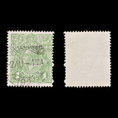 9611: Australia SG82 1d Sage green 1924 Sc#62 Mi56X Used C£11, view 1