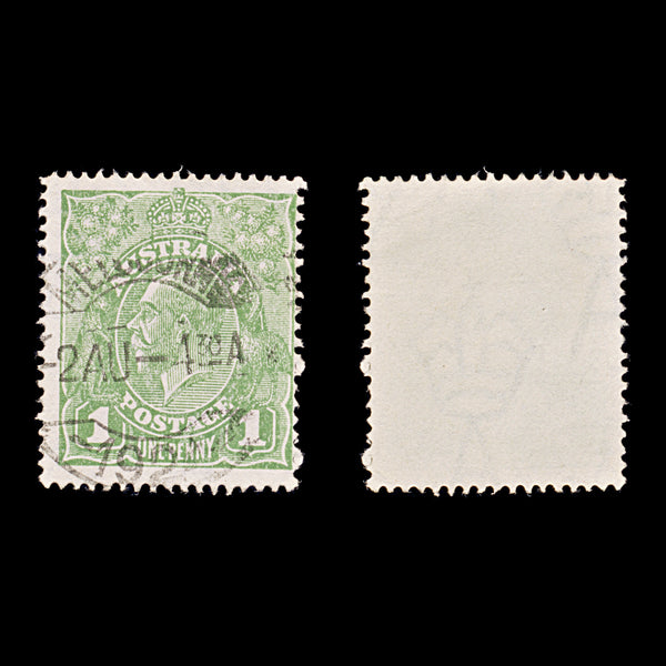 9611: Australia SG82 1d Sage green 1924 Sc#62 Mi56X Used C£11